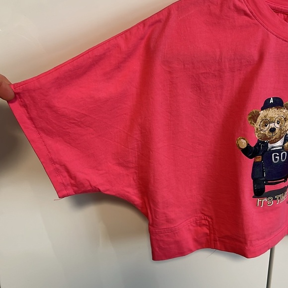 COCO ROCHA Teddy Bear Graphic Crop T-Shirt, One Size - Picture 3 of 9
